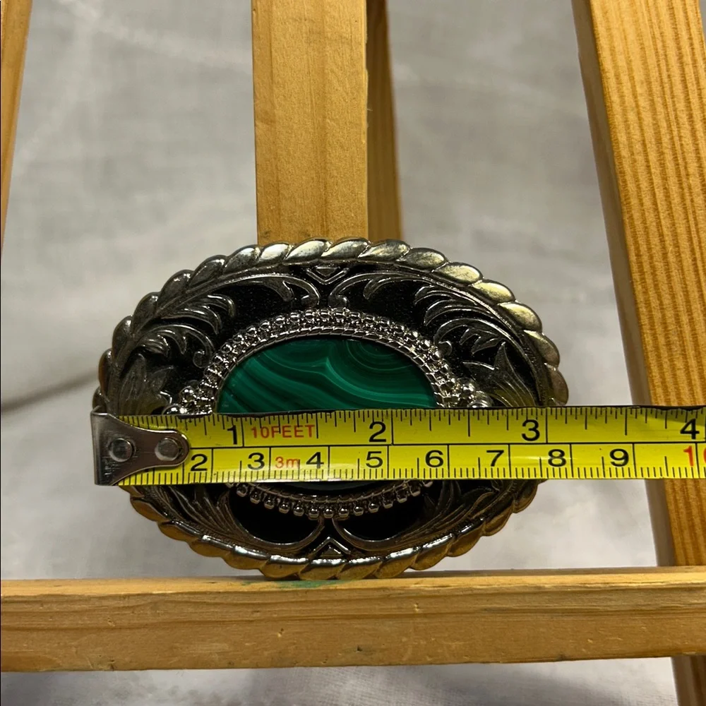 Vintage large Malachite belt buckle limited